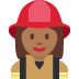 👩🏾‍🚒 woman firefighter: medium-dark skin tone display on Twitter